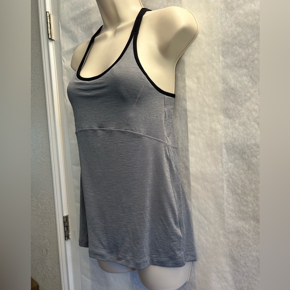 ATHLETA reach & restore grey fitted yoga athletic tank top Sz-XXS. B13 - Picture 4 of 12